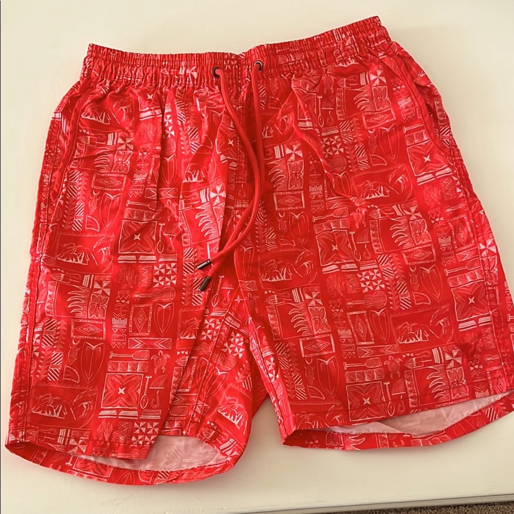Men’s red Beach Bros bathing suit